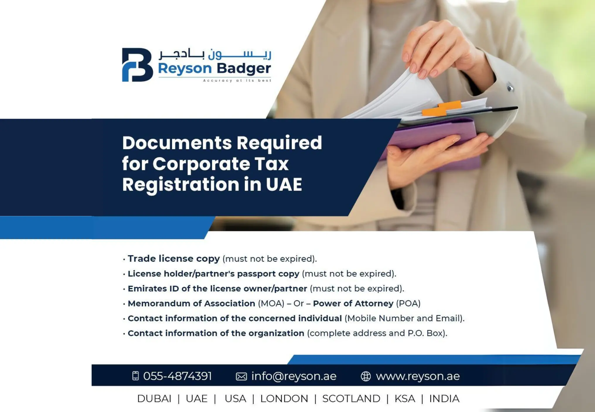 Documents required for corporate tax registration